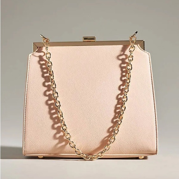 Anthropologie Handbags - NWT new Anthropologie Aota Nicky shoulder bag faux leather pink gold crossbody